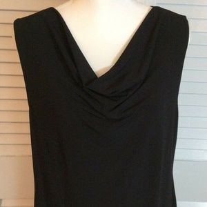 COLDWATER CREEK Black Drape Neck Knit Top